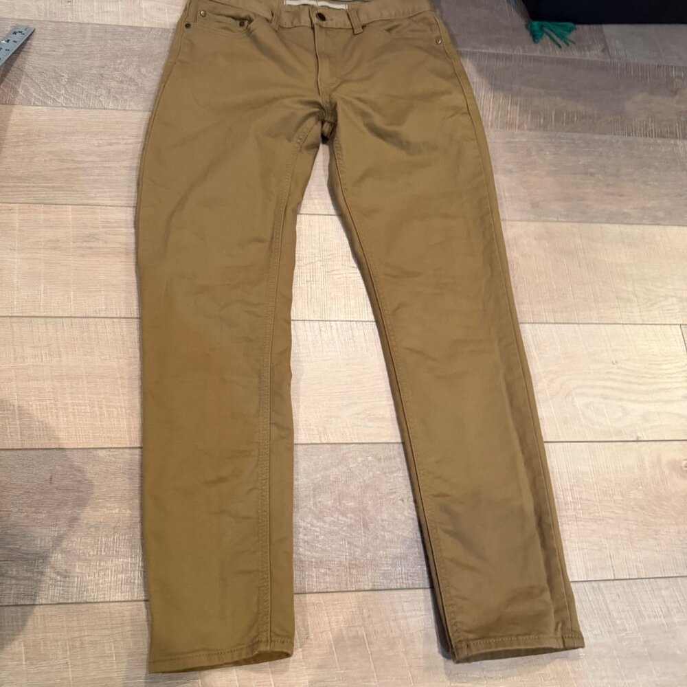 BANANA REPUBLIC MENS BROWN PANTS TRAVEL JEAN SLIM FIT 30 X 32